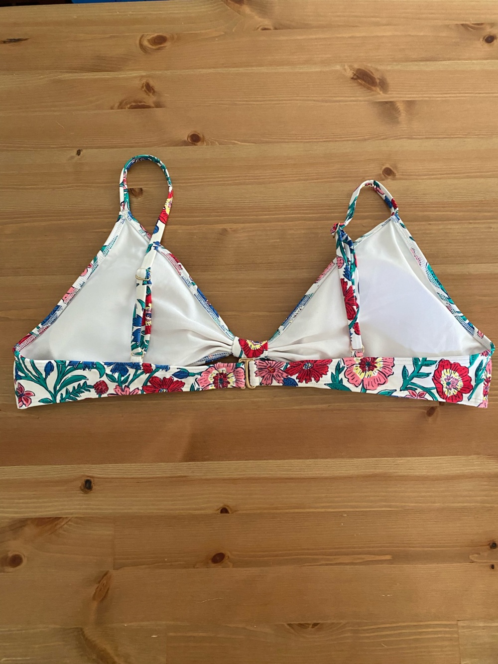 Vineyard Vines Tisbury Floral bikini Top Size XL Knot Front Adjustable Triangle - Picture 2 of 9